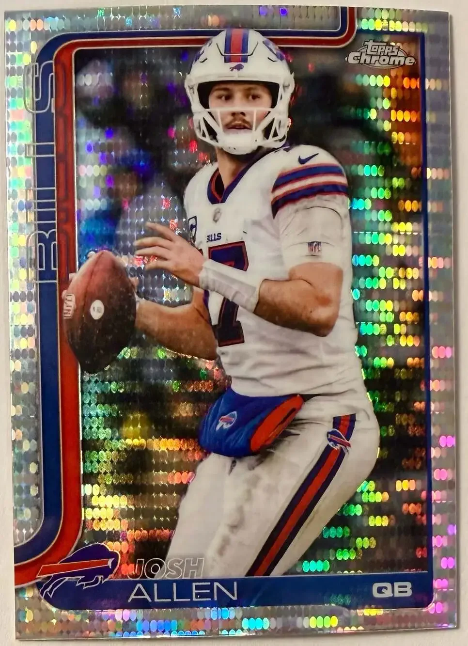Josh Allen 2025 Topps Chrome Buffalo Bills #34 Pulsar Refractor Football Card